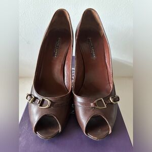 Pre-loved Ralph Lauren Purple Label Brown Open-toed High Heels Size 39.5